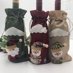 Christmas Wine Bottle Cover Gift Bags Holiday Xmas